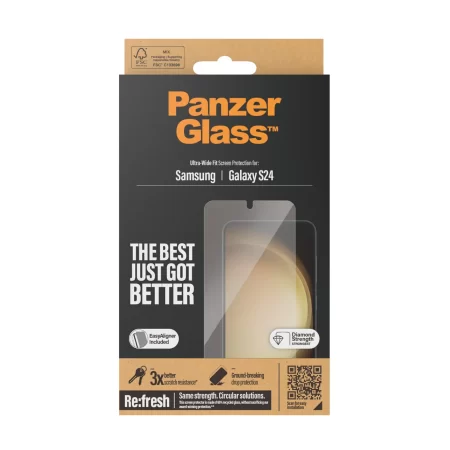 PanzerGlass® Screen Protector Samsung Galaxy S24 | Ultra-Wide Fit w. EasyAligner